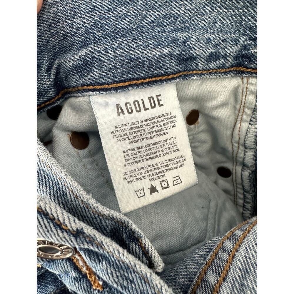 AGOLDE Valeria Jean Sz 28 Baggy Oversized Distressed Hem Denim Wide Leg - Picture 8 of 9